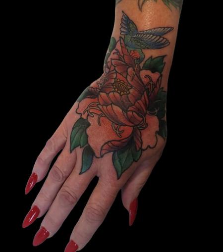 Tattoos - Quade Dahlstrom Hand Floral - 144845